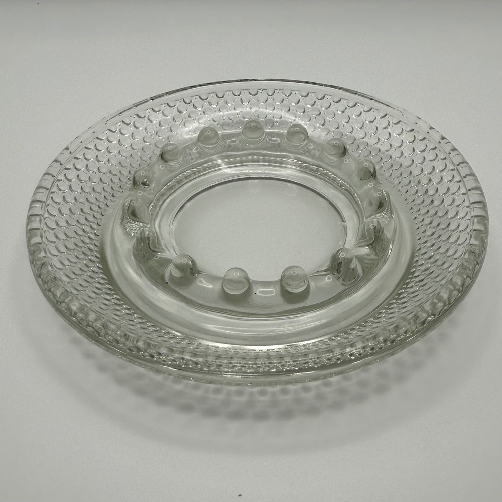 Vintage Clear Glass Ashtray Textured Hobnail Pattern Retro Home Decor Accent